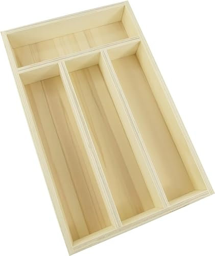 Bandeja Para Cubiertos/ Organizador de Cubierto de Madera/ Organizador de Cubertería/ Tabla Para Guardar Cubiertos Madera 31cm x 20cm x 4cm