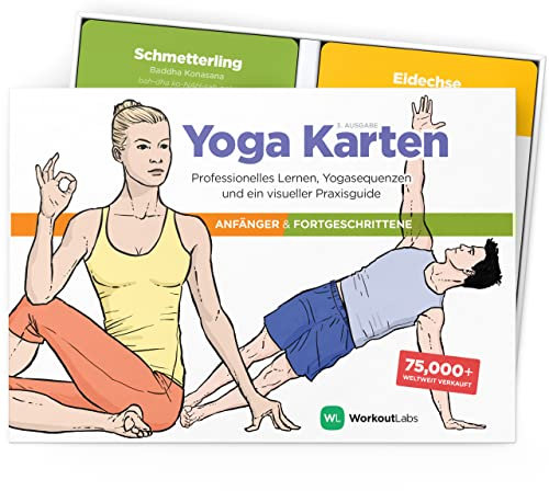 WorkoutLabs Plastik-Yoga-Karten mit Sanskrit-Sprache zum visuellen Lernen, zum Sequenzieren von Unterricht, zum Üben mit Haltungen, Atemübungen und Meditation (komplettes Spiel) (Deutsch)