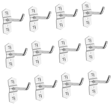 CIYODO 12piezas Gancho De Exhibición Para Estante De Supermercado Gancho Metálico Para Panel Perforado Compatible Tubo Cuadrado Para Organizar Herramientas y Accesorios