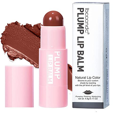 Bálsamo labial hidratante que aclara las arrugas de los labios Textura labial pulida al instante Barra de labios hidratante de larga duración Cosmético para el cuidado de los labios # 04 Tan Ponceau