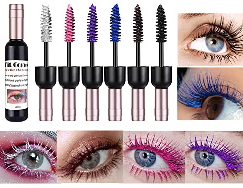 Holzsammlung 6 Farben Buntes Mascara-Set, Wasserfest Volumizing Wimpern Curling Slender Langlebig Augen Make-up