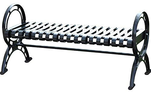 ZMYJTO Gartenbänke aus Metall für den Außenbereich, Freizeitbänke aus Gusseisen, Sitze für Terrassenmöbel ohne Rückenlehne, Eisenbänke für Terrassendeckbalkone