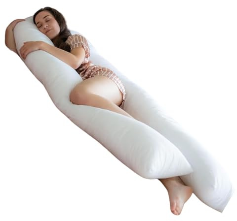 Bedding Home 9ft Long C_U Shaped Full Body Cuddly & Maternity Comfort Pregnancy Support Pillow for side sleeping Maternity Back & Arthritis Support Pillow