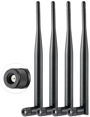 Vecys 4PCS Dual Band WiFi Antenne 2.4GHz 5GHz 5.8GHz Externe RP-SMA Männlich Antenne 5dBi 19cm/7in für Wireless Router Mobile Hotspot WiFi Wireless DVR Recorder LAN