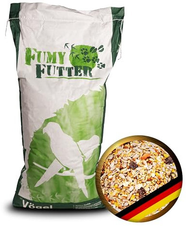 FumyFutter Garten- & Parkvogel, Premium - Vogelfutter Wildvögel ganzjährig ohne Schalen mit Erdnüssen, Sonnenblumenkernen und Rosinen - Ganzjahresfutter schalenlos - 20kg, 1x Sack
