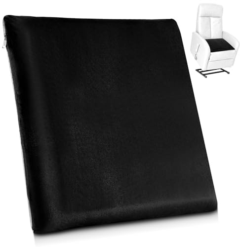 GlikCeil Recliner Cushion for Elderly with Memory Foam Square Seat Chair Cushion for Recliner Thick Non Slip Seat Pad for Chair, Couches(20 x 20 x 3,Black)