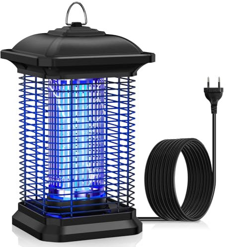 Insektenvernichter Elektrisch, EUQQZU 18W 4000V Leistungsstarker Wasserdichter Fliegenfalle Elektrisch, UV-Mückenlampe,Fliegenfallenreichweite 100M², für den Innen- und Außenbereich