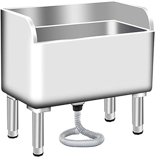 Lavello per mocio da pavimento in acciaio inox, secchio per mocio, lavanderia, lavello a pavimento per interni ed esterni, con drenaggio, per cucina e lavoro Gara (dimensioni: 60 x 41 x 55 cm)