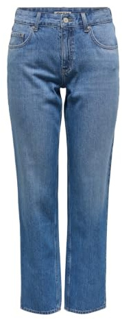 ONLY Jean ONLLUMI pour femme, coupe droite, taille moyenne, taille haute | Jean coupe droite