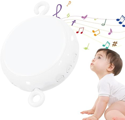 Caja de música móvil para niños - Máquina de sonido portátil para niños de 3 modos, control de volumen, Spinner de caja de música para niños, 24 canciones de cuna para piano Música portátil para cuna