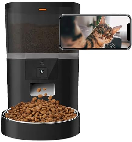 Automatic Cat Feeder & Cat Food Dispenser | The Finer Feline | 6L Storage | App-Controlled Pet Feeder w/ 1080p HD Camera & Speaker | Timer Feature | For Cats, Kittens & Small Dogs
