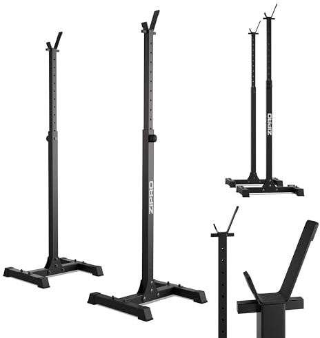 ZIPRO Langhantelablage, Höhenverstellbar 105-160 cm, Stahl - Langhantelständer, Squat Rack, Kniebeugenständer, Hantelständer, Hantelablage
