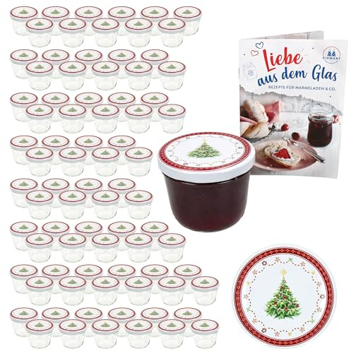 MamboCat 100er Set Sturzglas 230 ml mit Twist-Off-Deckel Weihnachtstraum I Einmachgläser + TO 82 Deckel + GRATIS Rezeptheft I Vorratsgläser einkochen & konservieren