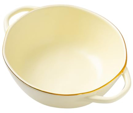 HOLIDYOYO Cuenco Cerámico Doble Asa Para Horno y Servir Bol Para Sopa y Ensalada Resistente Al Calor Para Reuniones Familiares y Cocina Diaria