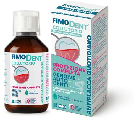Fimodent tägliche Anti-Plaque Mundspülung - Chlorhexidin 0,05% und Fluorid - Täglicher Schutz vor Karies, entzündetem Zahnfleisch und Mundgeruch - Spearmint-Geschmack - 200 ml