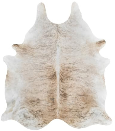 Khara Home Premium 100% Genuine Cowhide Rug (5-7 Ft) Hand-Picked Light Brindle Leather Area Rug, Cozy, Unique, and Durable – from Argentina