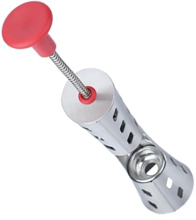 KICHOUSE Rot Edelstahl Kirschentkerner Mit Automatischer Federfunktion Ergonomischer Kernentferner Für Rote Datteln Und Früchte Tragbares Küchenwerkzeug Für Effizientes Entkernen Und Einfac