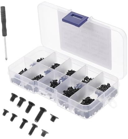 HOMOBABE Tornillos Para Computadora M2.5 500 Pcs Destornillador Tornillos Avellanados Plana Accesorios Para Ssd y Placa Base Ideales Para y Reparación De Computadoras Color Negro