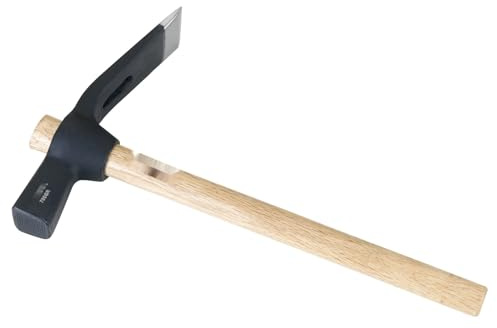 Piquet de maçon 700 g avec manche en bois, idéal pour les travaux de construction et de jardinage.