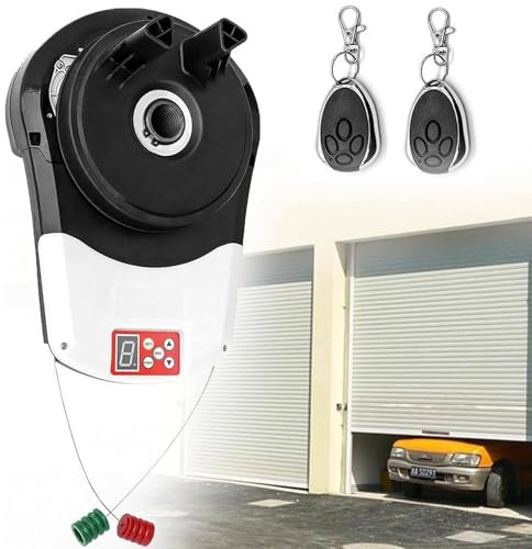 Abridor Automático De Puerta Enrollable Con 2 Controles Remotos, Motor De Apertura Automática De Puerta Enrollable, Puerta Enrollable De Garaje Automática,Para Garaje, Almacén