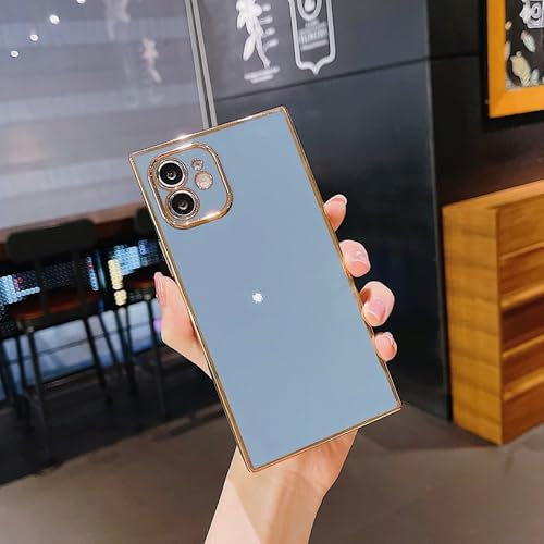 SSASMEU Coque Souple en Silicone galvanisée à Angle Droit pour iPhone 11, 12, 13, 14 Pro Max, XS, X, XR, Max, 7, 8 Plus, Mini, SE 2020, Grise