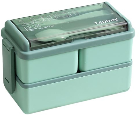 Klaisy Lonchera portátil para estudiantes, de doble capa, adecuada para comidas y aperitivos