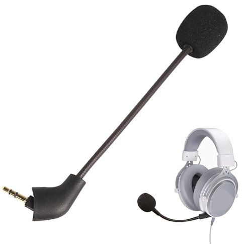 Menibeuty Micro Jack, Microphone de Rechange 3,5 mm Boom Micro Gaming Micros pour Casque Compatible avec King Ston Hyperx Cloud 2, Gaming Détachable Anti-Bruit Micros pour PS4 PC (Nior)