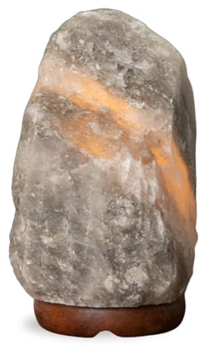 5-7KG Grey Himalayan Salt Lamp – Natural Crystal Rock Light with Free Certified 3-Pin Cable and Bulb | Authentic Handcrafted Lamp by NaturalKrafts from Punjab, Pakistan