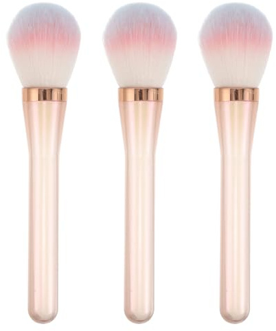 SAFIGLE 3 brochas de maquillaje para rubor: brocha multifuncional para contorno facial e iluminación, rubor facial para polvos sueltos y uñas.