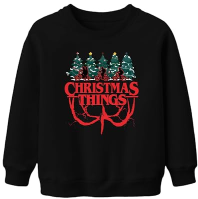 Christmas Things Stranger jul Demogorgon barn retro unisex barn tröja tröja, svart, 152