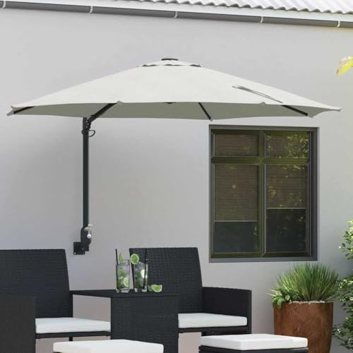 INLIFE Parasol de Jardin Beige et Noir 248 x 248 x 148 cm-42003227