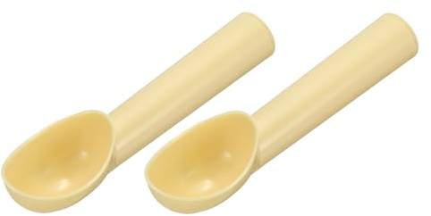 QUARKZMAN 2 Pezzi Cucchiai Di Plastica Per Semifreddo Cucchiai Da Frutta Scavino Per Anguria Utensili Da Cucina Per Semifreddo Yogurt Cupcake Palline Di Melone Beige