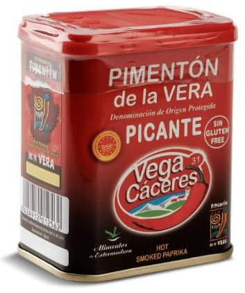 Vegacáceres Pimentón de la Vera Piquant A.O.P., Paprika Fumé et Épicé, Pack de 2 Boîtes de 75g