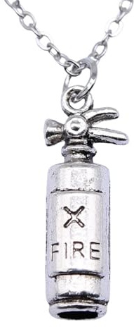 Antik silverfärg 23 x 6 x 6 mm brandsläckare halsband kort kedja kraghalsband