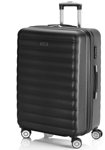 ITACA - Valigia Da Stiva Rigida Valigia Espandibile - Trolley Grande Con Ruote, Valigia 23kg Per Viaggi, Trolley Da Stiva Resistente. Lucchetto a Combinazione, Antracite
