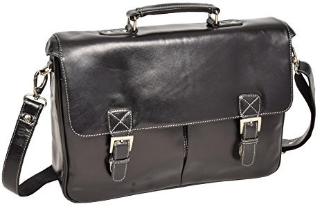 Herren Echtes SCHWARZ Leder Aktenkoffer-Laptop Datei Fall Schulranzen Büro Business-Tasche - Varna