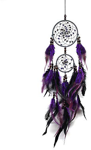 Tellpet Dream Catchers Purple Handmade Feather Dreamcatcher