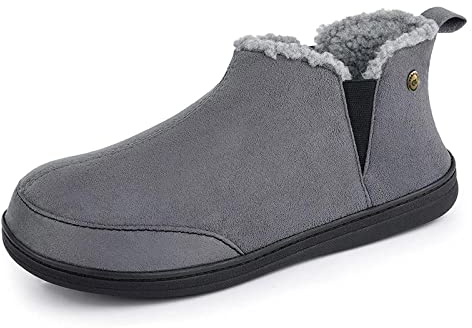 VeraCosy Men's Hi-Top Boot Slippers Micro Suede Faux Wool Non-Slip Warm | Memory Foam, Non-slip, Gift, Soft Fabric, Easy Care, Slip-on, Indoor&Outdoor Sole, Warm, Elastic Bootie, Supportive