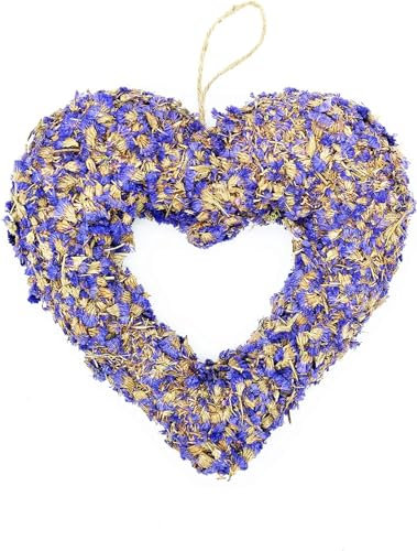 HEITMANN DECO Cuore di salice con Nastro Decorativo – Corona per Porta Primavera – Decorazione per finestre e Porte con Fiori in Legno e Nastri in Organza, Naturale, Verde, 26,5 x 26 x 8 cm