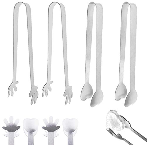 Mini Zuckerzange 4pcs Edelstahl Zuckerzange Set Edelstahl Zucker Eiszange Eiszange Klein Mini Servierzange Multifunktionale Essen Zange Für Kaffeeküche Teetisch Hochzeit Schokoriegel Partybuffet