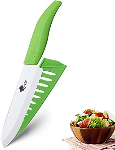 DZCP Cuchillo de Cocina Cuchillos de cerámica Cuchillos de Cocina 3 4 5 5 6 Pulgadas Chef Chef Cock Set + Peeler Blanco Blanco Hoja DE Zirconia Mango Multi-Color HANDA Calidad (Color : 6 Inch Green)