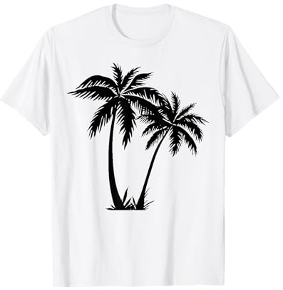 Black White Palm Trees Summer Sun Beach T-Shirt Women Men T-Shirt