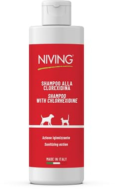Niving Shampoo alla clorexidina per cani e gatti | Azione idratante | Pulizia profonda | Adatto per tutti i tipi di pelo | Formulazione delicata | Made in Italy | 250 ml