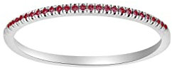 JC Trauringe Damenring Memoire-Ring 585 Weißgold Verlobungsring mit echten Rubinen Vorsteckring 110 105RU6 (56 (Ø 17,8 mm))