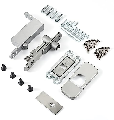 Ranbo Commercial/Home Self Closing Door Pivot Hinges Heavy Duty Hidden Hinges for Wood Doors 360 Degree Shaft Stainless Steel Invisible Pivot Hinge System (2 Way Adjustable)