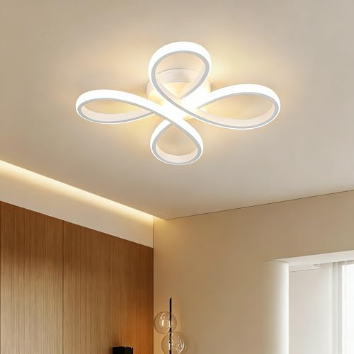 SENQIU Lamparas de Techo Moderna, 30W 3000K Blanco Calido | Plafon Led Techo de Creativa Floral Design Luz de techo led Moderna Para Dormitorio, Salon, Cocina
