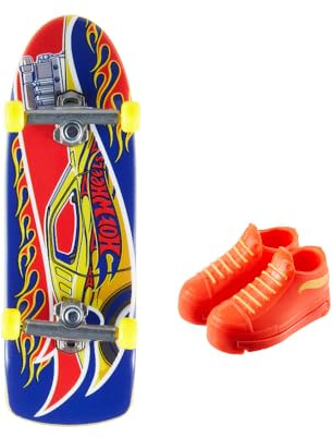 Mattel HGT46 Hot Wheels Mini Skateboard. Includes Shoes. Assorted Models, Multicoloured