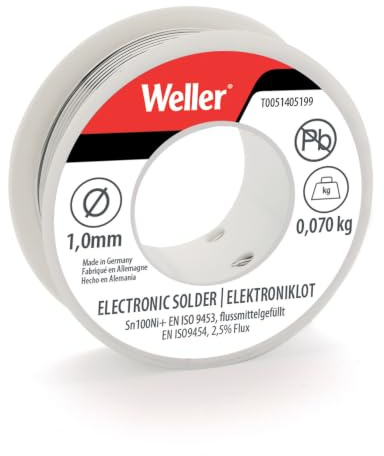 Weller T0051405199 Saldatura Elettronica, Sn100Ni100+, 1mm 70g