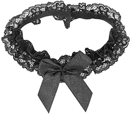 ALLY-MAGIC Wedding Garter for Bride, Black Wedding Garter Sexy Floral Lace Bow Thigh Leg Ring Belt Stretchy Garters Body Accessories Gifts for Women Girls Cosplay Prom Party Y7HDJTH (black)