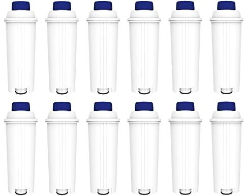 Comedes Lot de 12 cartouches filtrantes pour De'Longhi DLS-C002, SER3017 & 5513292811 Compatible avec Magnifica, Eletta, ECAM, ESAM, ETAM, BCO, série EC